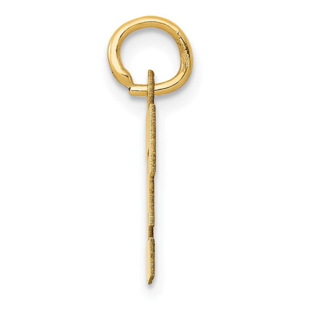 10k Yellow Gold Small Block Initial F Charm - image 2